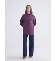 LCW Modest Mor Modal Karışımlı Kadın Gömlek Tunik