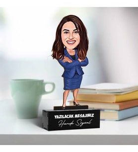 İş Kadını Kişiye Özel Karikatürlü Biblo