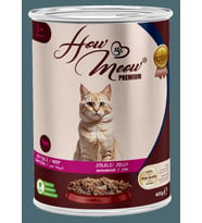 HOW MEOW 12 ADET JÖLELİ PARÇA ETLİ YETİŞKİN KEDİ YAŞ MAMASI BİFTEKLİ
