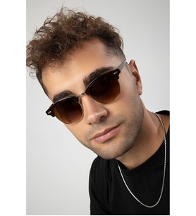 MOBGİFT Metal Kemik Model Güneş Gözlüğü (Kahverengi)