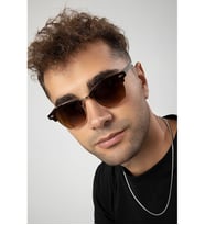 MOBGİFT Metal Kemik Model Güneş Gözlüğü (Kahverengi)