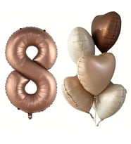 Karamel Kalpli 8 Yaş Folyo Balon Set