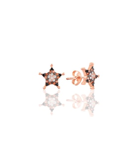 Söğütlü Silver Gümüş rose zirkon taşlı star küpe