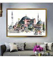 Altın Çerçeveli dekoratif tablo l1691 (Gold)