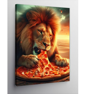 Kanvas Tablo Pizza Yiyen Aslan