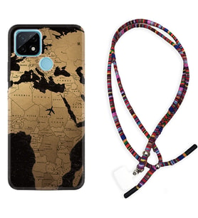 Realme C11 C21 C21Y C25Y C11 2021 Kılıf Boyun Asklı Rasta Silikon Map Planet 1656