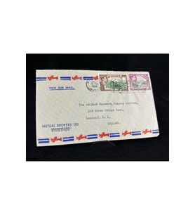 İngiliz Sömürge Uçak Postası Air Mail 1952 yılında Jamaika'dan İngiltere'ye postalanmış