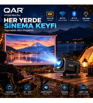 HY320 Mini Projeksiyon Cihazı LED Multimedya Ev Sineması Döner Standlı HDMI USB Girişli Taşınabilir Mini Projektör