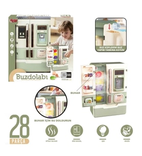 FunHome Buhar Çıkaran Buzdolabı 3+ Yaş 28 Parça Işıklı Müzikli Oyuncak Seti