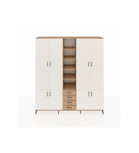 Hyperion Dolap 17 Raflı 4 Çekmeceli 8 Kapaklı 220x44x243 Çam-Aytaşı/Çam
