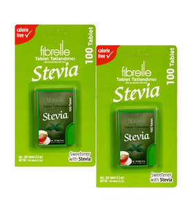 Fibrelle Stevialı Tablet Tatlandırıcı 100'lük Kutu 2 adet