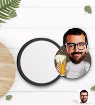 BK Gift Kişiye Özel Erkek Karikatürlü Ahşap Bardak Altlığı-51