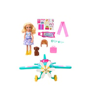 Barbie Chelsea Meslekleri Öğreniyor™ Chelsea Uçakta Oyun Seti, Pervaneli Uçak, 7 Aksesuar Htk38
