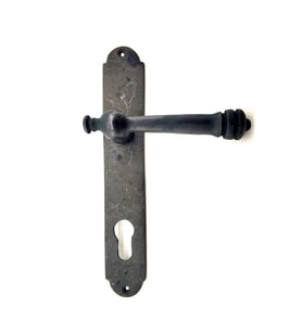 Antika Tarz Dekoratif Pirinç Taşra Yale Kapı Kolu - 220x35 mm, Oksit