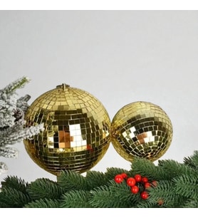 Disko Topu 2 li SET (20 CM- 15 Cm - ) - Yüksek Kalite Profesyonel Disko Topu - GOLD disko topu