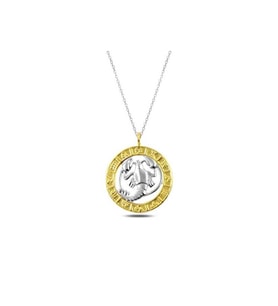 925 Ayar Gümüş Gold Yengeç Burcu Kolye