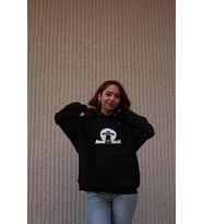  Ufo Baskılı Cosmos Oversize Hoodie  ( Kapüşonlu Sweatshirt) Siyah