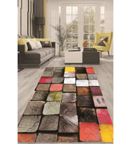 Dijital Kaymaz Taban Yıkanabilir Modern Renkli Salon Halısı Mutfak Halısı Yolluk ND-HT-513 (Çok Renkli)