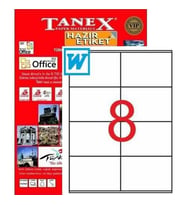 Tanex Laser Etiket Tw-2208 105x70 Mm 100 Adet