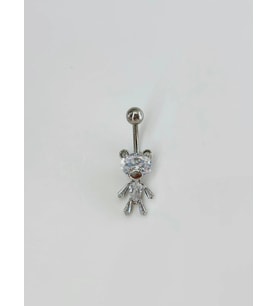 Ayıcık Detaylı Göbek Piercing