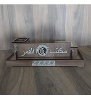 Kişiye Özel Dekoratif Ahşap Masa Kalemlik Set