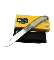 Buck Knives BK-009WY Kamp Çakı 23 cm - Sedef &amp;amp;amp; Metal Saplı, Kılıflı, Kutulu