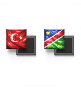 Buzdolap Magnetleri - Namibya Bayrağı ve Türk Bayrağı - 2'li Set Magneti