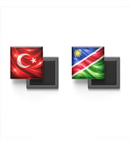 Buzdolap Magnetleri - Namibya Bayrağı ve Türk Bayrağı - 2'li Set Magneti