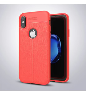 İphone X Xs Litchi Tam Koruma Soft Silikon Kılıf-(5775) - SSSSSS9753-1824