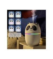 Renkli Panda Tasarımlı USB Hava Nemlendirici Beyaz Renk Buhar Makinesi