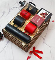 Premium Hediye Seti, Termos, 2 Ad Fincan, French Press, Mum, Çerçeve, Filtre Kahve