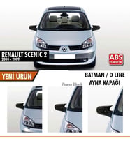 Renault Scenic Uyumlu 2 (2004-2009) Sonrası Batman Yarasa Ayna Kapağı (Piano Black) (Karışık)