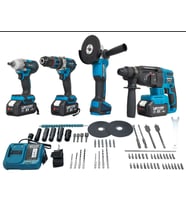 KİMMEER PLUS 4'lü Set Şarjlı Delici Kırıcı Hilti 2-26 125mm Taşlama Somun Sökme Darbeli Matkap