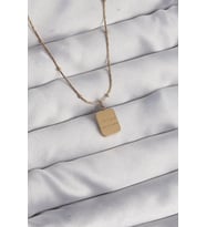 Northcity 316L Çelik Gold Kare Charm Kolye 5886 - Şık ve Paslanmaz Takı