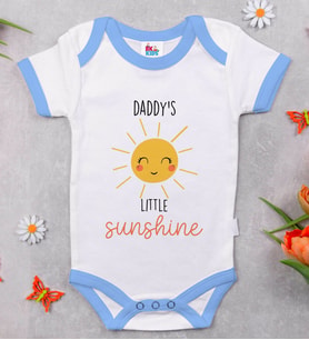 BK Kids Daddy's Sunshine Tasarımlı Mavi Bebek Body Zıbın-1