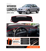 e-biz MITSUBISHI LANCER (2003-2006) Uyumlu Torpido Örtüsü, Torpido Kılıfı - Siyah-Kırmızı - MI013