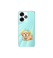Infinix Hot 30 ile Uyumlu Splash Köpek Tasarımlı Şeffaf Silikon Kılıf