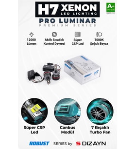 S-Dizayn Pro Luminar H7 Led Xenon / 60W / 12000LM / 7000K A+ Kalite