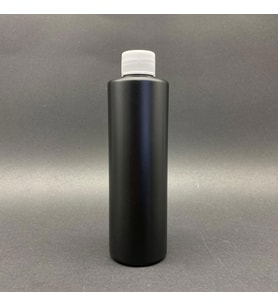 250 cc Siyah PE  Şişe - Beyaz Kapaklı - 250 ml Kapaklı Plastik Şişe  x 6 Adet