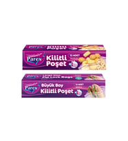 Kilitli Buzdolabı Poşet Büyük ve Küçük Boy 2'li Paket