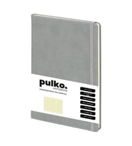 PULKO NOTEBOOK PND041 SERT KAPAK 16x24cm 80gr.240 SAYFA TERMO DERİ KARELİ DEFTER - GRİ
