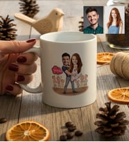 Kişiye Özel Karikatürlü Dans Eden Sevgililer Kupa Bardak Sevgililer Günü Hediyesi