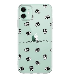 Apple Full Panda Tasarımlı Şeffaf Telefon Kılıfı