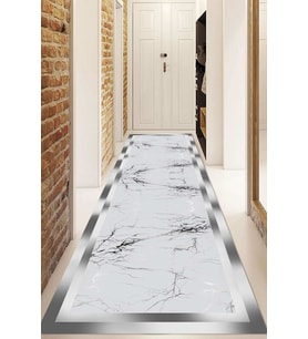 Dijital Baskılı Kaymaz Taban Yıkanabilir Modern Yolluk Ve Koridor Halısı NDU-SD-448 (Gri)