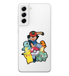 Samsung Galaxy S21 FE Uyumlu Pokemon Tasarımlı Şeffaf Telefon Kılıfı