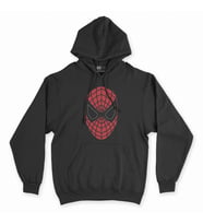 Spiderman Maske Siyah Kapşonlu Sweatshirt Hoddie