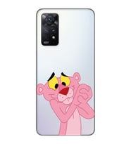 Redmi Note 11S - Note 11 Uyumlu Pembe Panter Tasarımlı Şeffaf Telefon Kılıfı