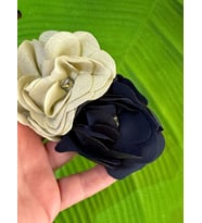 14X8 CM İKİ RENKLİ İKİLİ TAŞLI ÇİÇEKLİ BROŞ YAKA İĞNESİ