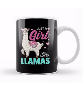 Cute & Funny Just A Girl Who Loves Llamas Lama Kupa Bardak Porselen