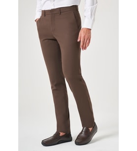 Kahverengi Yan Cep Slim Fit Esnek Chino Pantolon 1003260154